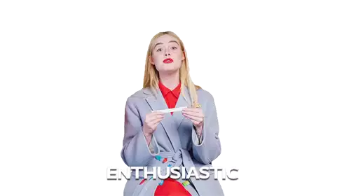 Enthusiastic Elle Fanning Sticker - Enthusiastic Elle Fanning Eager Stickers