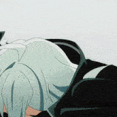 a cartoon character is laying down with his head on the ground