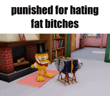 I Love Fat Bitches Garfield GIF