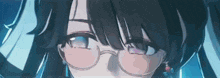 a close up of a girl wearing glasses in a video game .