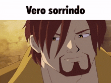 a cartoon of a man with the words vero sorrindo below him