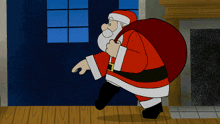 Tiptoeing Santa Claus GIF