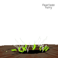 a cartoon of a fearless fairy jumping over a hole