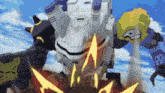 a cartoon drawing of a robot with the letter a on it 's chest