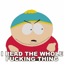 i read the whole fucking thing eric cartman south park s14e2 scrotie mcboogerballs