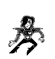 a black and white pixel art drawing of a man standing on one leg .