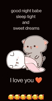 Good Night Babe GIF - Good Night Babe Mochi Peach Cat GIFs