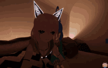 a computer generated image of a girl with cat ears on