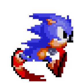 Sonic Running Sticker - Sonic Running 16bit Stickers