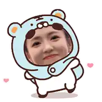 a cartoon of a woman wearing a bear costume