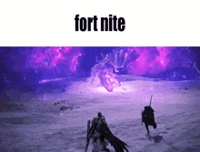 fort nite is displayed on a purple background