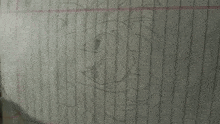 a drawing of a cartoon character is on a piece of lined paper