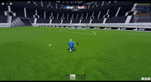 a soccer game is being played with a score of 1-0
