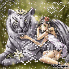 White Tiger And Maiden Tiger Love GIF - White Tiger And Maiden Tiger Love Tiger And Girl GIFs