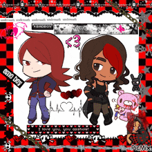a cartoon of a boy and a girl with the words gino boy on the bottom