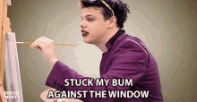 Stuck In My Bum Against The Window Yungblud GIF - Stuck In My Bum Against The Window Yungblud Popbuzz GIFs