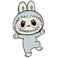 a cartoon drawing of a monster with a bunny costume