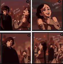 a cartoon shows a man holding a woman in his arms and says " liar " on the bottom right