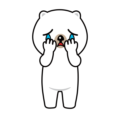 White Bear Sticker - White Bear Sad Stickers