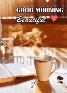 Good Morning Beautiful Coffee GIF - Good Morning Beautiful Coffee Steam GIFs