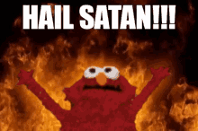 Hail Satan Fire GIF - Hail Satan Fire Elmo GIFs