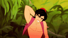 a cartoon character is smiling with his hands behind his back