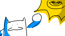 a drawing of a cat and a sun with a face on it
