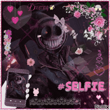 a picture of a creepy clown taking a selfie