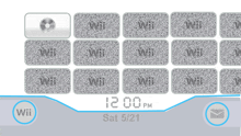 a wii screen shows the time as 12:00 pm