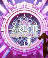 a cartoon illustration of a clock with the words arloh written on it