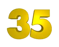 a 3d rendering of the number 23 and 25