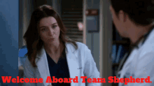 Greys Anatomy Amelia Shepherd GIF - Greys Anatomy Amelia Shepherd Welcome Aboard Team Shepherd GIFs