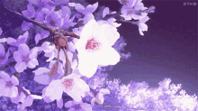purple anime flowers aesthetic