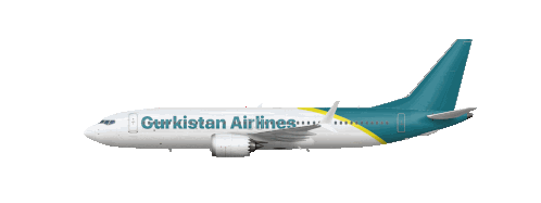 Gurkistan Airlines 737 Sticker - Gurkistan Airlines 737 Stickers