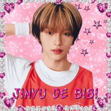 a picture of jinyu de bibi in a red shirt
