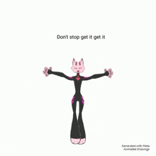 a drawing of a cat with very long legs and arms is being generated with meta animated drawings .