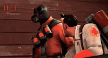 a cartoon of a fireman and a doctor with het written in red on the bottom