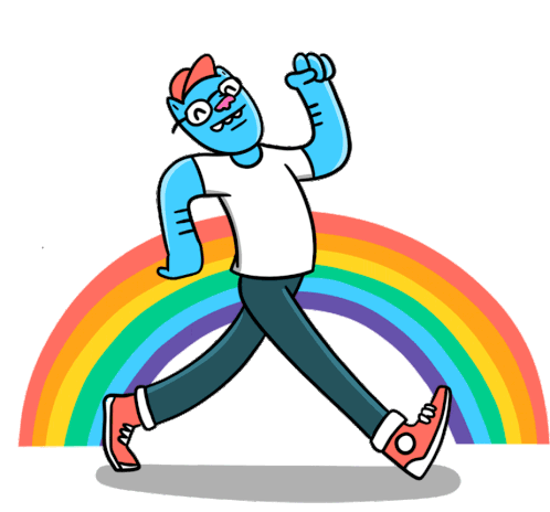 Walking Rainbow Sticker - Walking Rainbow Sunshine Stickers