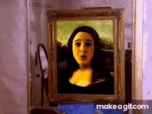 Painting Girl Into Painting GIF