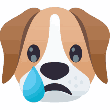 sad dog joypixels teary eyed that makes me sad