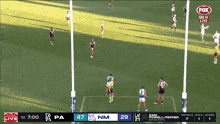a soccer game is being played on fox sports