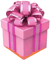 a pink gift box with a pink bow on it