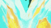 a close up of a yellow and blue colored object