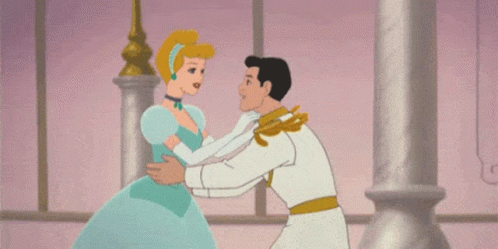 princess cinderella and prince kissing