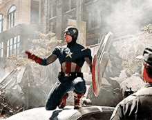 Captain America Point GIF - Captain America Point That Way GIFs