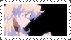 a postage stamp with a picture of a girl with blonde hair and a black background .