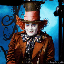 johnny depp mad hatter happy laugh laughing