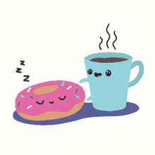 Donut Coffe GIF - Donut Coffe Wake Up GIFs