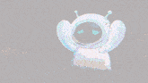 a cartoon drawing of a robot with a black face and antennas