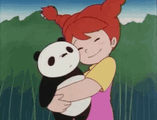 パンダコパンダ　高畑勲　宮崎 駿　よしよし　ハグ　ぎゅー GIF - Panda Kopanda Hug Snuggle GIFs